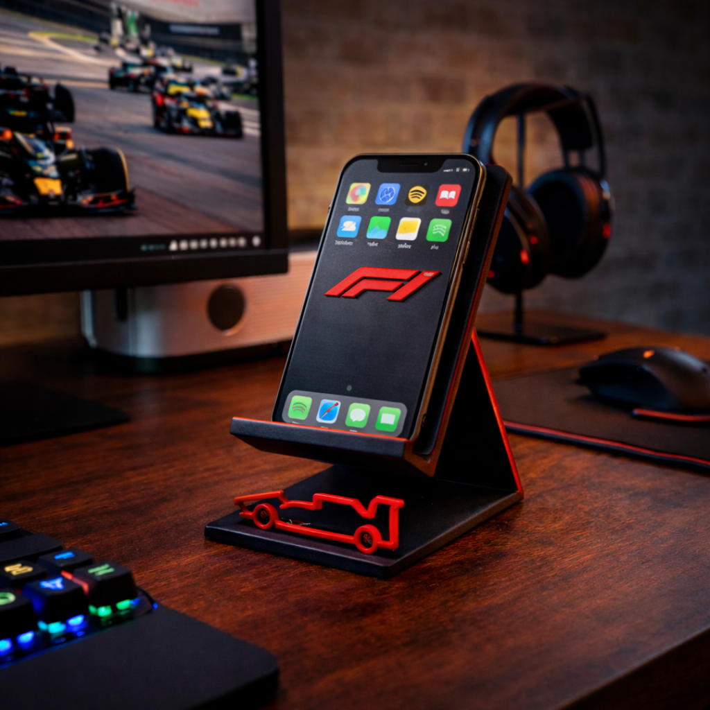 Suporte de Celular Fórmula 1 — Velocidade no Seu Setup