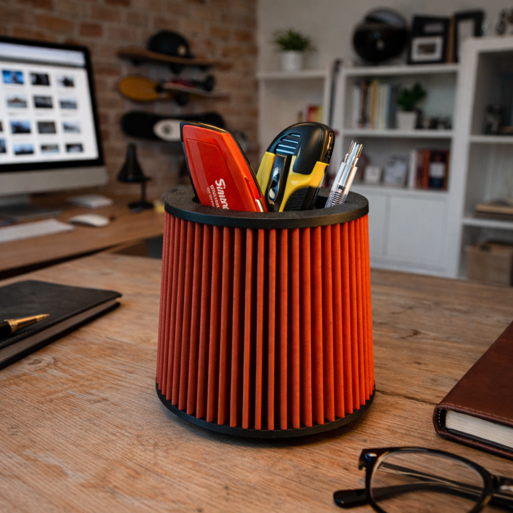 Porta Canetas Filtro de Ar Decoração Automotiva Escritorio