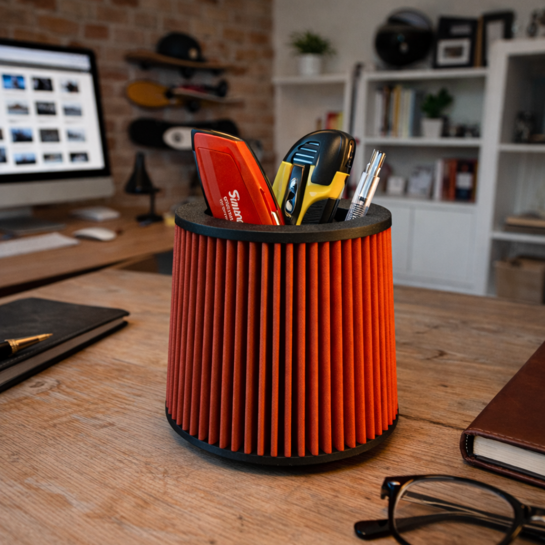 Porta Canetas Filtro de Ar Decoração Automotiva Escritorio